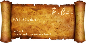 Pál Csaba névjegykártya