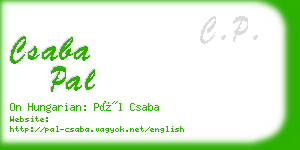 csaba pal business card
